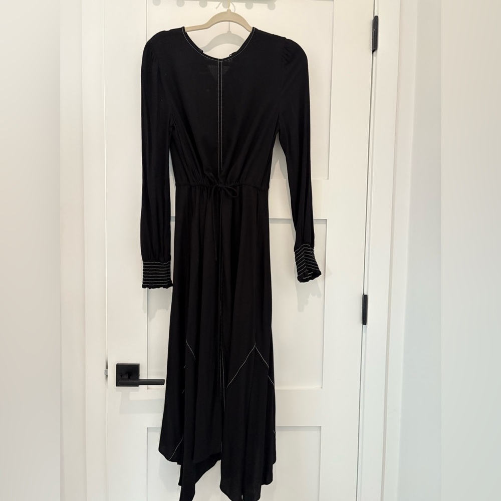 Zara Black Long Sleeve Dress with Unique Hem